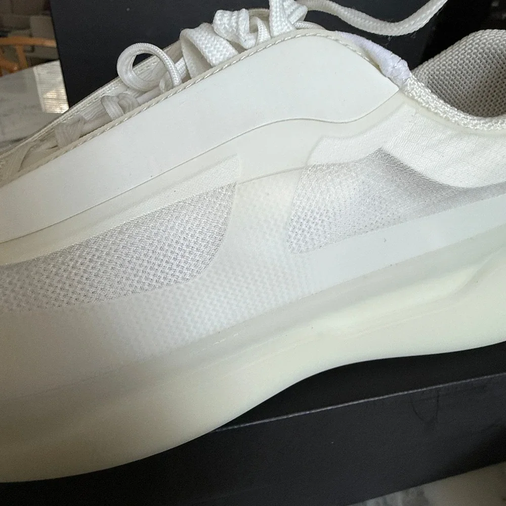 Prada America's Cup White Technical Nylon 1 Sneakers 4E3608‎ Mens UK 7